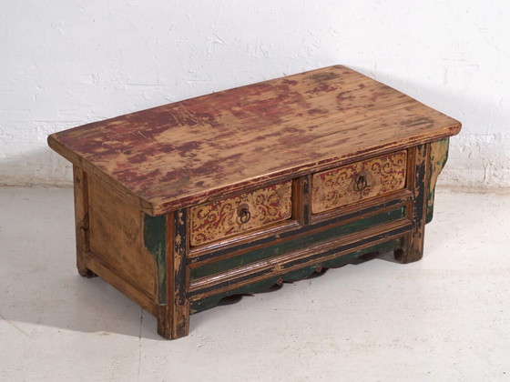 Tavolo kang policromo Shanxi con due cassetti – Cina, c. 1930 – Tavolini da caffè, Iron (photo 16 of 25)