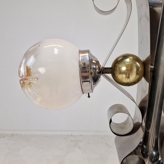 Image 1 of Vintage Mazzega Murano Hanglamp met 3 Glazen Bollen, Italië, circa 1970