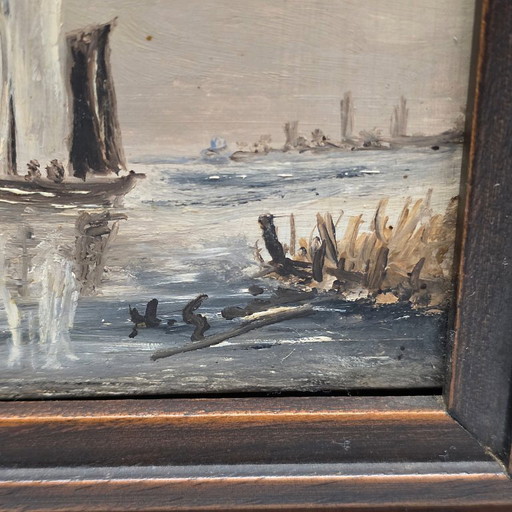 Winter landscape paintings on panel, 2nd half of the 20th century