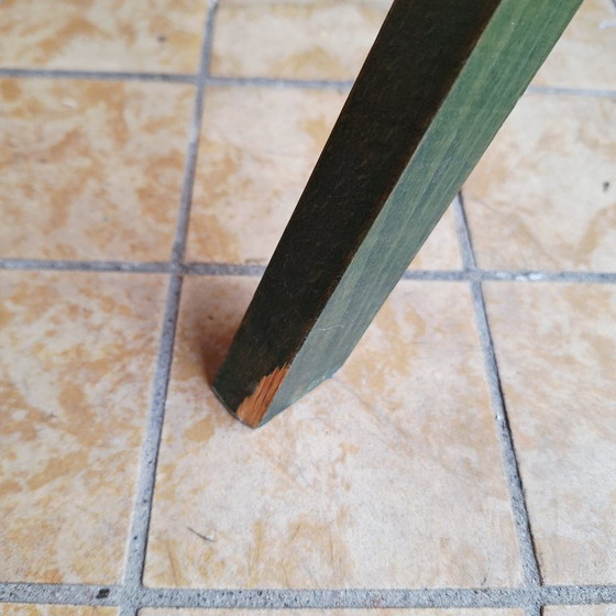 Image 1 of Sedia pieghevole vintage in legno con seduta in rattan