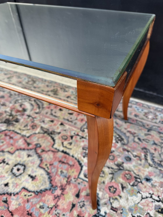 Image 1 of Small wooden coffee table and mirror from the 1950s