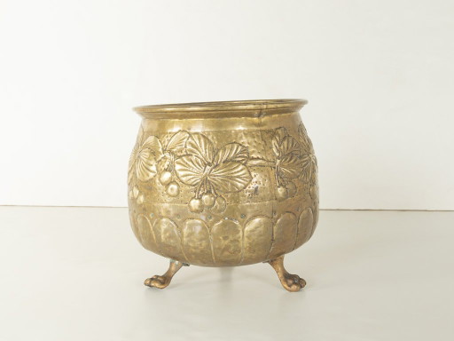 Victorian brass flower pot, around 1860