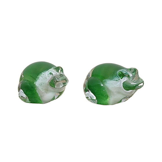 Image 1 of Set of Crystal Frogs From Pfeiffer, 1990s