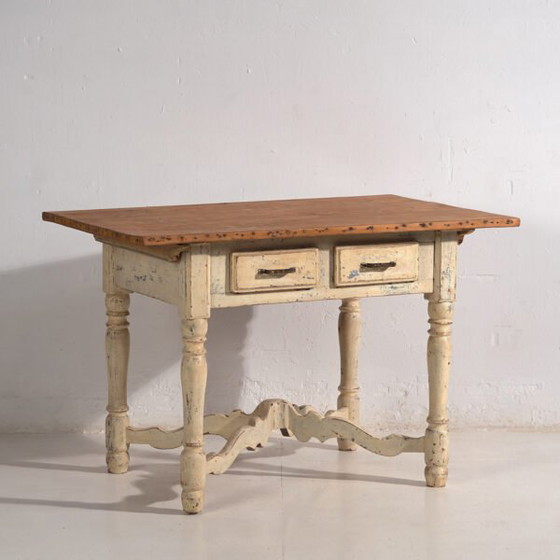 Tavolo antico in legno massello bianco (Francia, c.1900) – Tavoli da pranzo (photo 5 of 40)