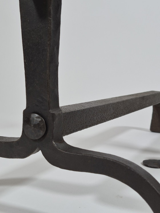 Paire de tréteaux de cheminée en métal forgé à la main, de forme élégante, en laiton – Objets déco, Metal (photo 10 of 15)