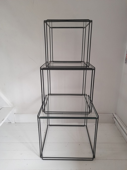 3 tavolini impilabili Max Sauze per Isocèle anni '70