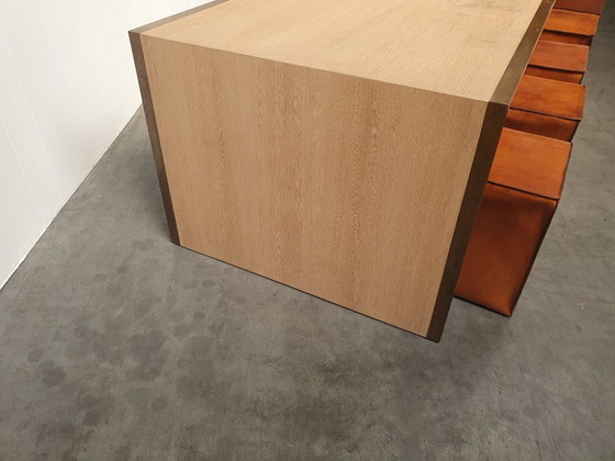 Image 1 of Oak Brass Vintage Design XL table custom made