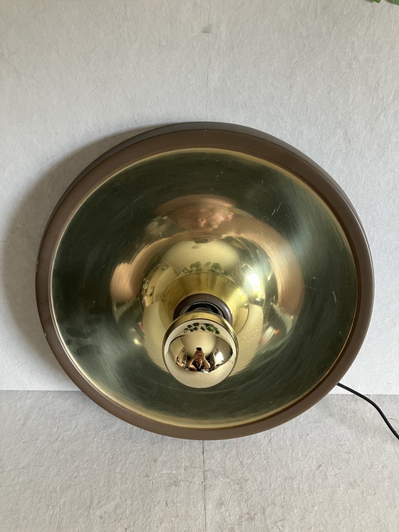 Image 1 of Vintage space age disc saucer wall lamp 1960s