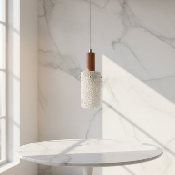 Image 1 of Vintage hanglamp – Teak & Graniethars - Scandinavische lamp uit de jaren 1960-1970
