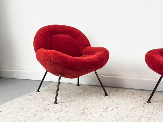 Fauteuils rouges de salon par Fritz Neth pour Correcta, années 1950, lot de 2 – Textile (photo 20 of 20)