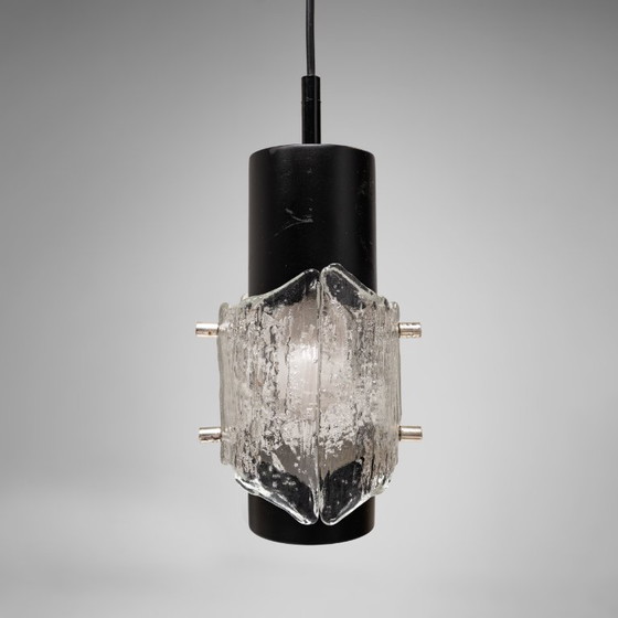 ‘Ice’ glazen hanglamp, Scandinavisch, jaren 60, set van 4 – Hanglampen, Glass (photo 8 of 10)