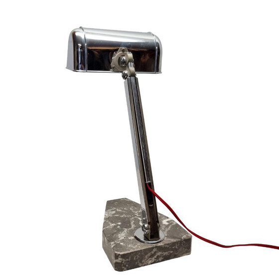 Image 1 of Lampe de bureau Art déco French Fare chromée