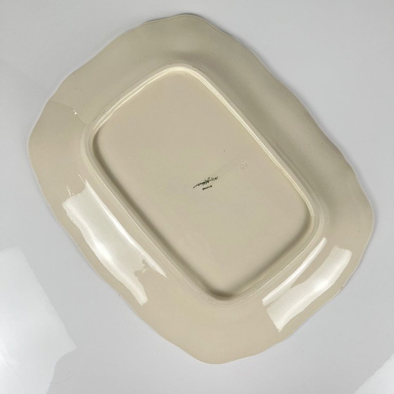 Image 1 of Large rectangular Sarreguemines cream dish, early 20th century