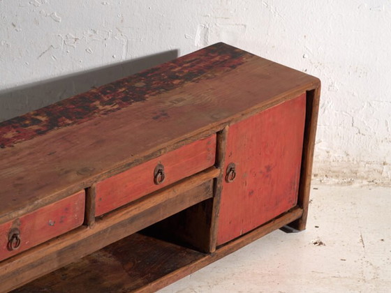 Antiker rot lackierter Unterschrank aus Ulmenholz – China, circa 1900 – Sideboard, Iron (photo 17 of 40)