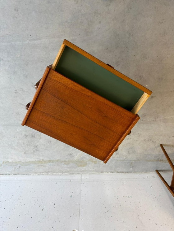 Image 1 of Set: 2 Mid Century Teak Nightstands, Refurbished, AB Carlstrom