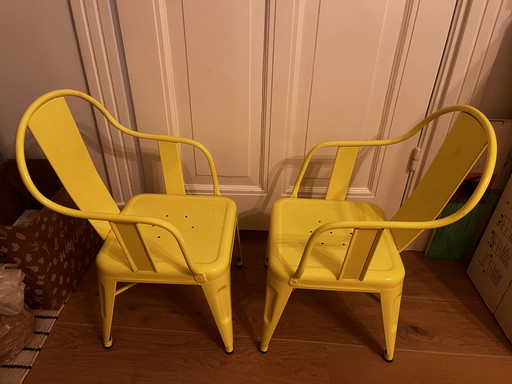 2x gelber Mouette Kindersessel (Tolix)