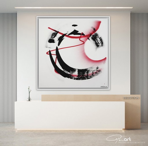 XXL-schilderij (160x160 cm), gecertificeerd als origineel.