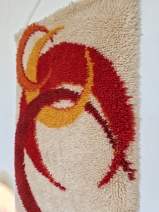 Tapisserie murale vintage / Tapis Géométrique Space Age 70s