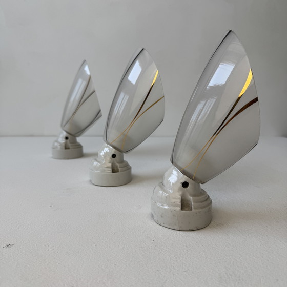 Image 1 of Lot 3 Antique 1950's Reclining Wall Lights Vintage