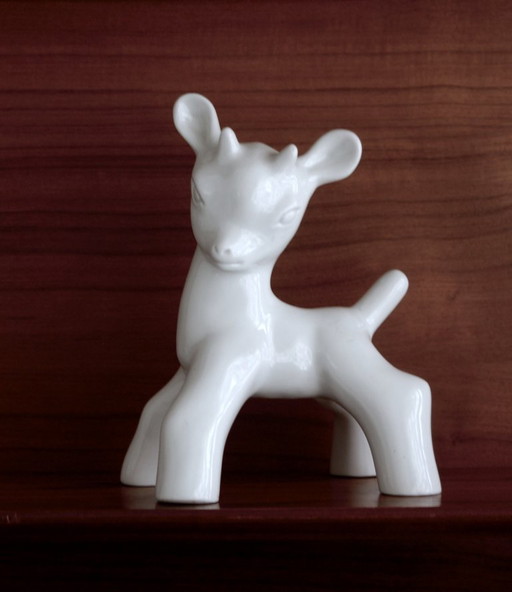 Figura in porcellana di Bambi di Cerabel, Belgio, anni '50