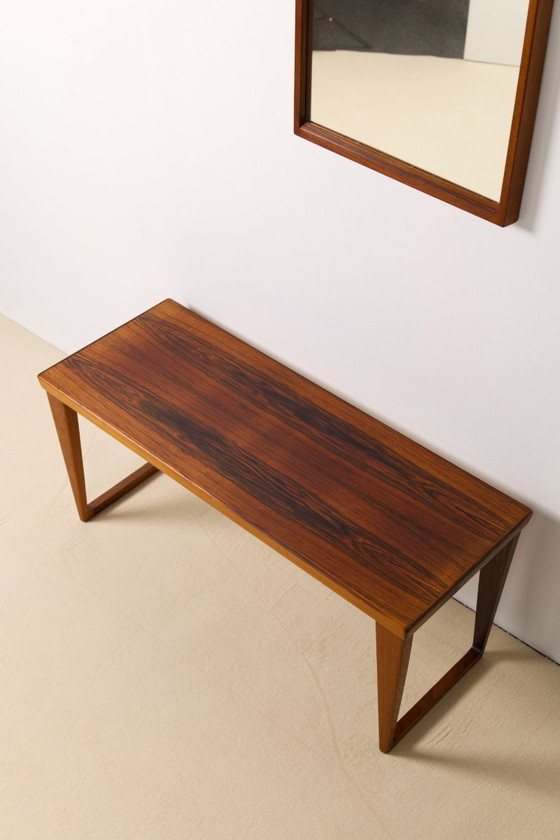 Image 1 of Set di panca da corridoio e specchio in palissandro di Kai Kristiansen, Aksel Kjersgaard, 1960