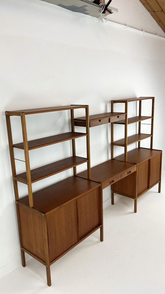 Swedish vintage teak veneer bookcases – Shelving unit (photo 10 of 25)