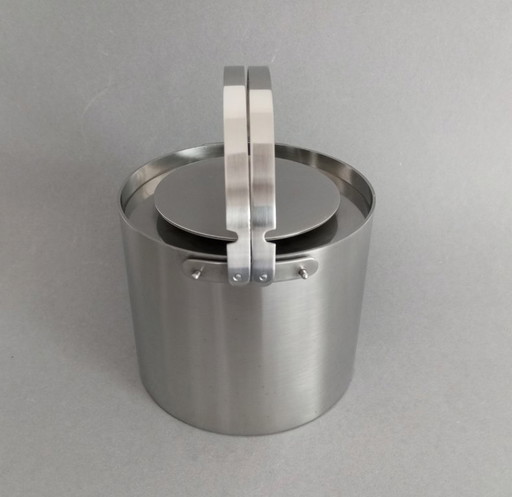 Secchiello per ghiaccio modernista Arne Jacobsen serie 'Cylinda' Stelton 1967 Danimarca