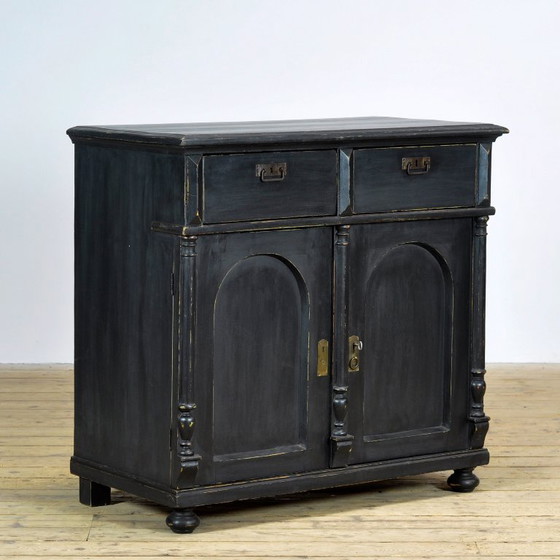 Credenza in pino con 5 cassetti, circa 1900 – Credenze, Wood, Brass, Vintage (photo 3 of 12)