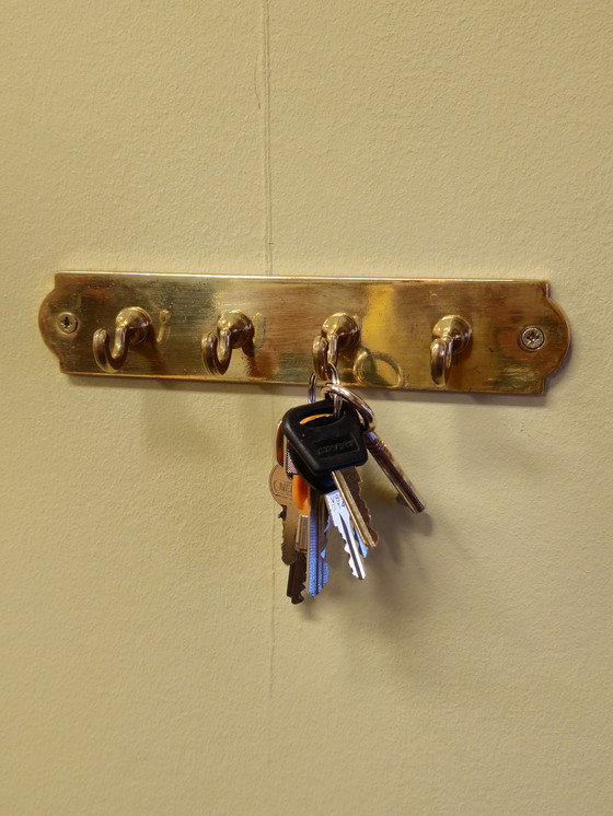 Image 1 of Vintage Brass Coat Rack Key rack Key rack