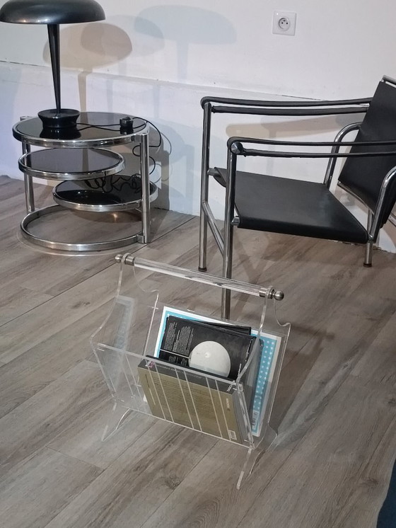 Image 1 of Vintage plexiglass magazine rack, France, 1980s