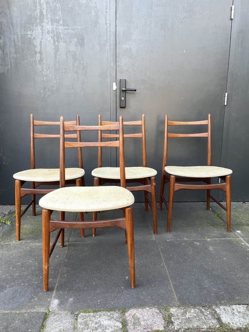 4 sedie slanciate in legno tropicale