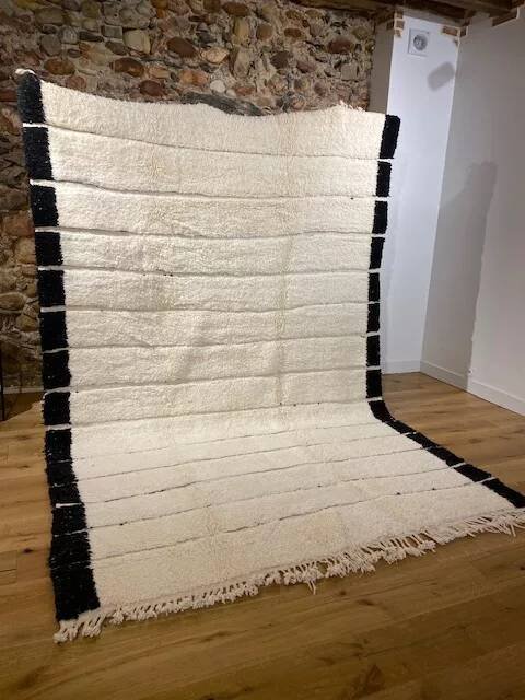 Tappeto berbero bianco a righe nere – Tappeti, Wool, Cotton (photo 3 of 10)