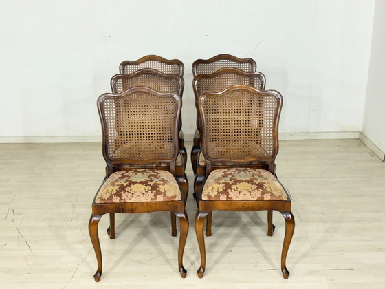 Image 1 of Set van 6 Chippendale stoelen / Vintage eetkamerstoelen / Stoelen uit het midden van de vorige eeuw