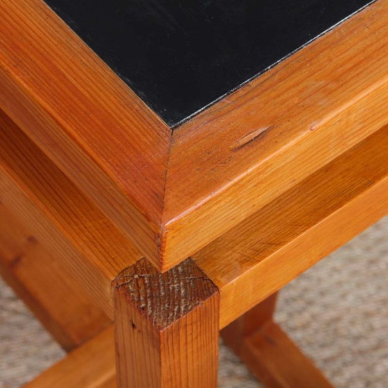 Image 1 of Grenen consoletafel ontworpen door George Couteau, 1980