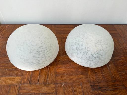 Coppia di applique in pasta di vetro