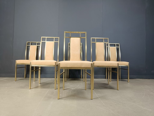 Vintage Brass Dining Chairs by Belgochrom, 1970s