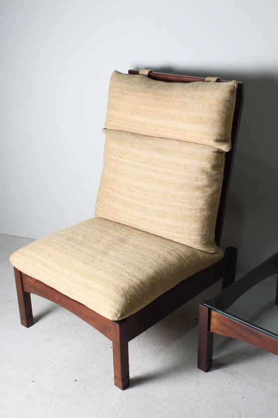 Image 1 of Vintage armchair + side table set from 1975