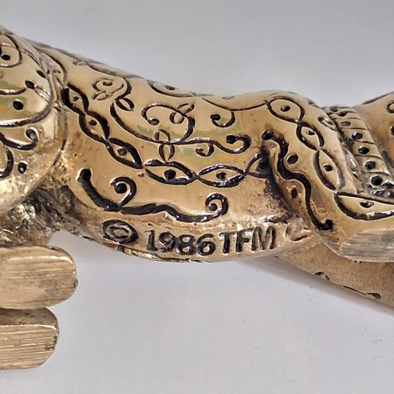 Messingkatzenfigur, The Franklin Mint – Dekorative Objekte, Brass (photo 5 of 5)