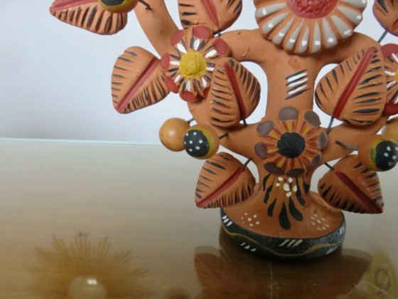 Image 1 of Mexikanische Terrakotta-Kronleuchter „Baum des Lebens“, Terrakotta „Arbol de la Vida“, 1970