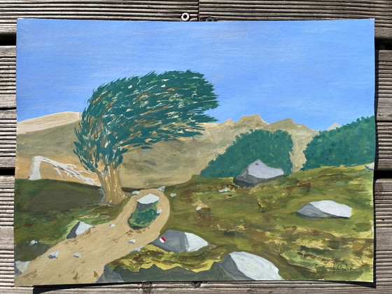 Image 1 of Gouache 40x30cm. Ingelijst.