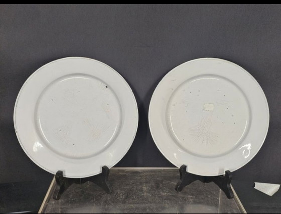 Image 1 of Handbemalte Emaille-Teller, Belgien, 1920