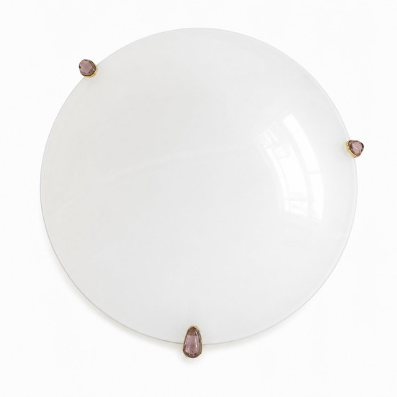 Image 1 of Carlo Nason for Aureliano Toso Murano Glass Table Lamp with Amethyst Details