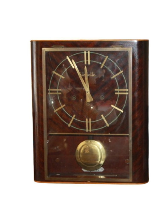 Image 1 of Antique wooden wall clock – French pendulum clock with Westminster chime