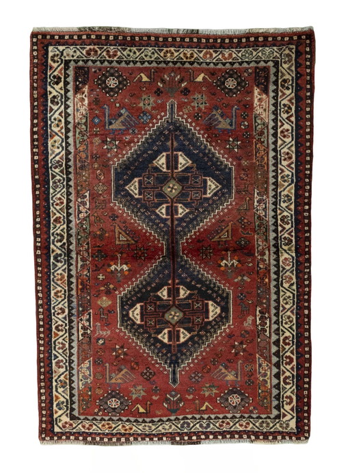 Alfombra nómada Shiraz anudada a mano - 175 x 118 cm - Tradición y autenticidad
