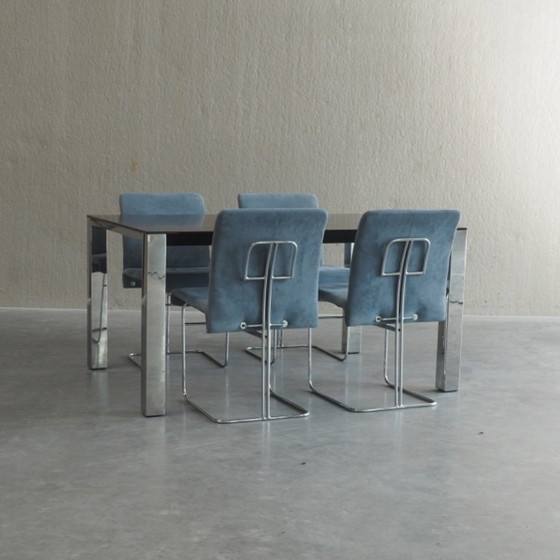 Eettafel van Giovanni Offredi voor Saporiti – Wood, Chrome (photo 12 of 21)