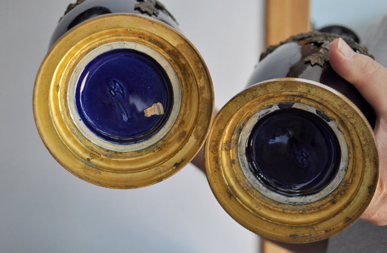 Image 1 of Pair of large earthenware vases from Tours Saint Radegonde by the ASCH factory (ref 3233)