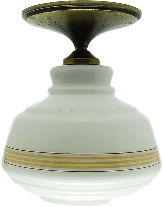 Lámpara colgante de mediados de siglo de Polam, década de 1970. – Lámparas colgantes, Glass, Metal (photo 11 of 16)