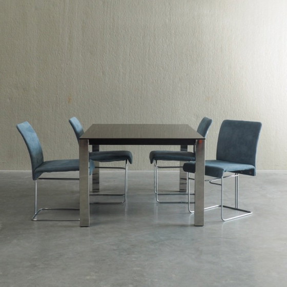 Eettafel van Giovanni Offredi voor Saporiti – Wood, Chrome (photo 15 of 21)