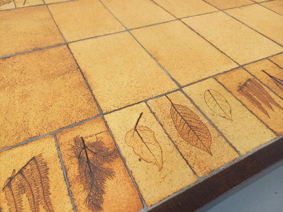 Image 1 of Vintage Roger Capron Dark Wood and Vallauris Ceramic Coffee Table from the 60s and 70s