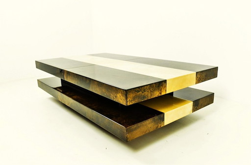 Coffee table with bar by Aldo Tura, 1970s